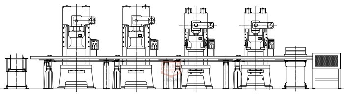 9臺(tái)沖床連線連桿式機(jī)械手機(jī)械特點(diǎn)